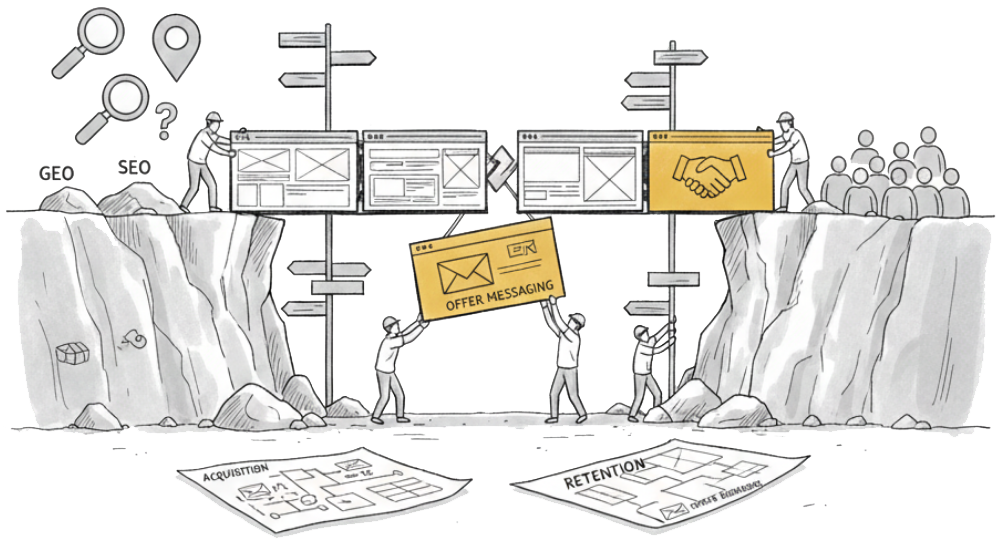 Building trust bridges illustration